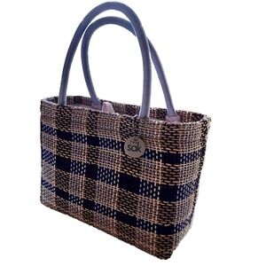 The Sak Tote woven purse Med hand Bag Handmade In Indonesia From Recycled Goods